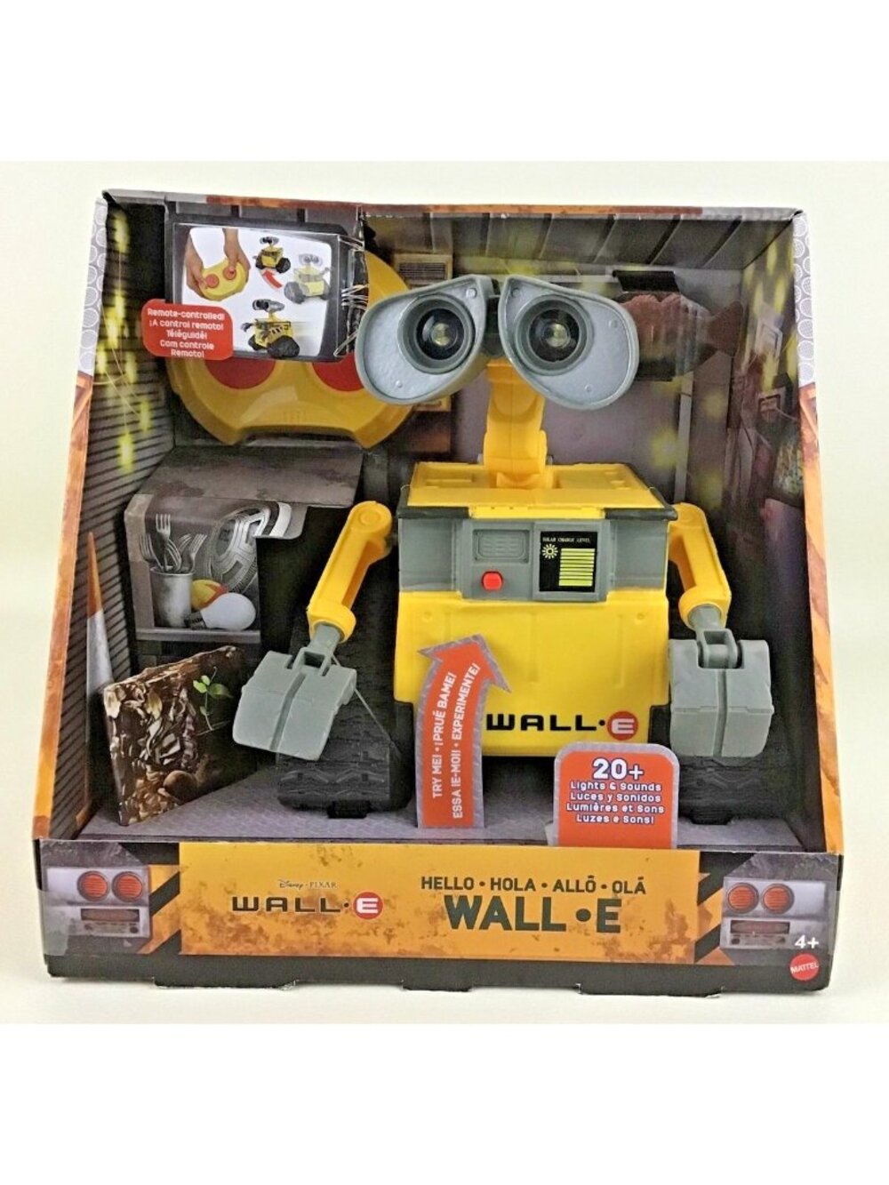 Hello Wall E RC Remote Control Toy Light up Sounds Mattel Disney Pixar 2019 New